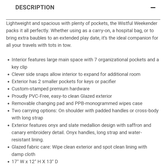 Petunia Pickle Bottom Wistful Weekender Casbah Nights Diaper Travel Bag - Picture 5 of 5